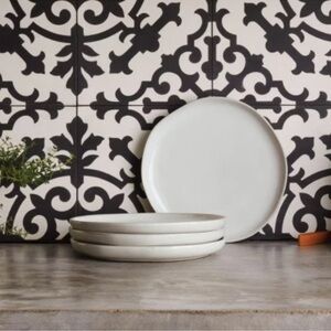 Hearth & Hand w/ Magnolia 4 pack Cream Stoneware Salad Plates Dishes NEW IN BOX